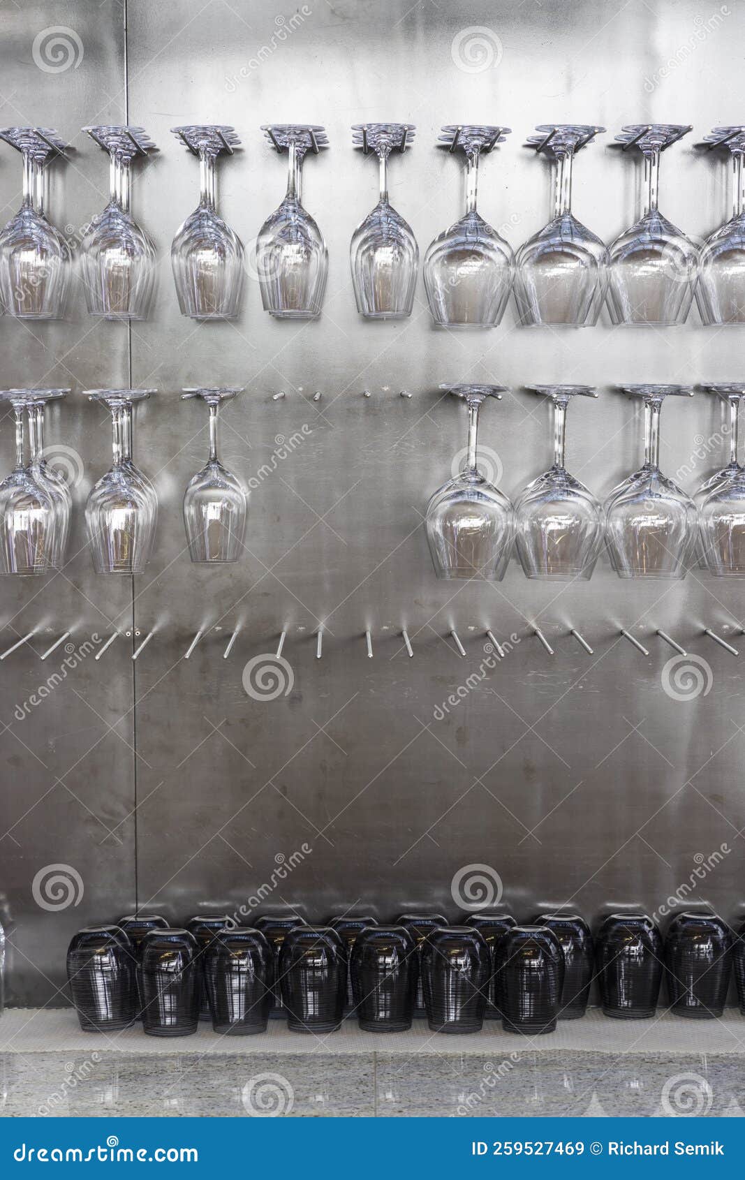 Wine Glasses Hanging on Wall in Wine Shop Stock Image Image of crystal, liquid 259527469