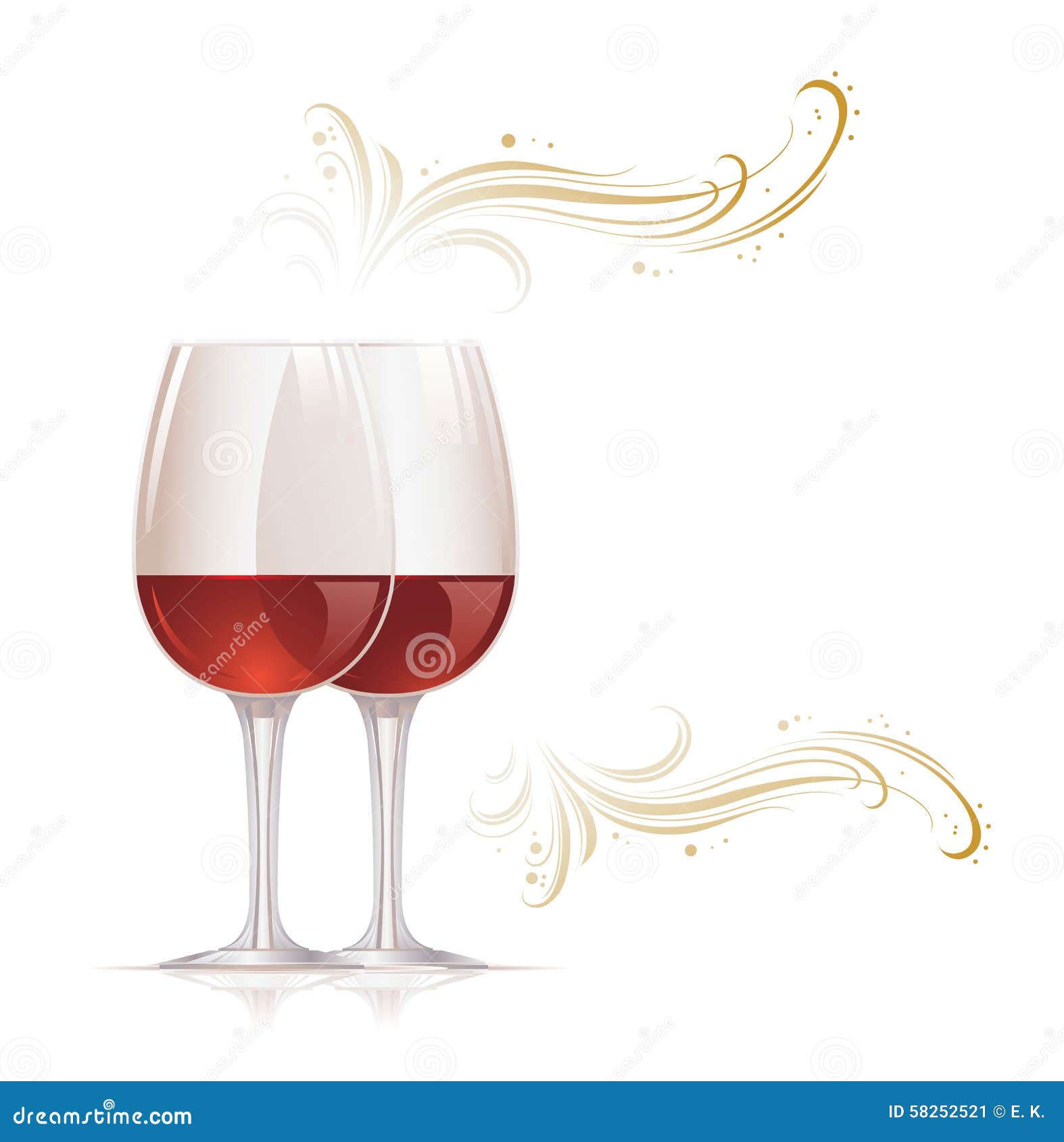 Wine glasses stock vector. Illustration of invitation 58252521