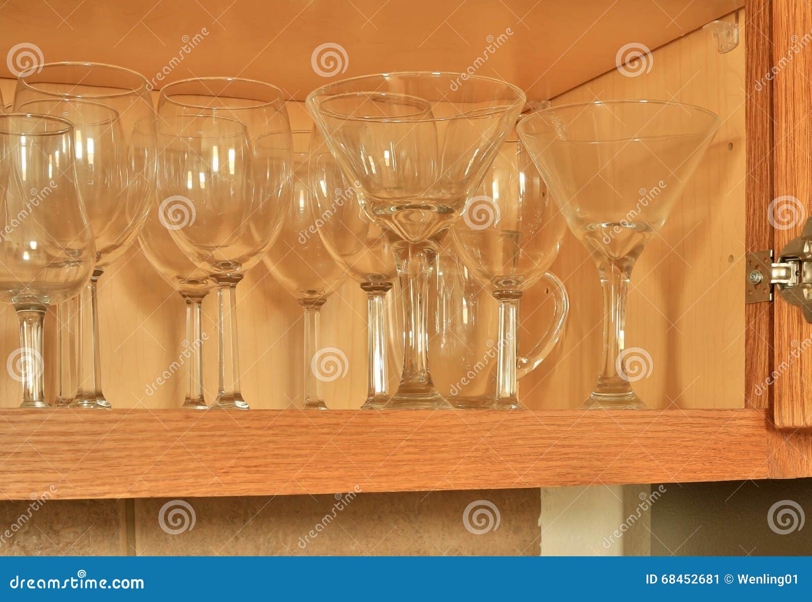 Wine Glasses in Kitchen Cupboard Stock Image Image of wine, kitchen