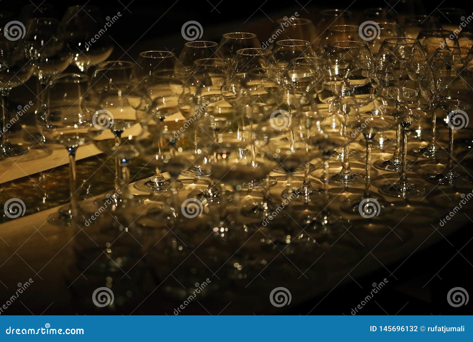 Wine glasses on the table stock photo. Image of glassware 145696132
