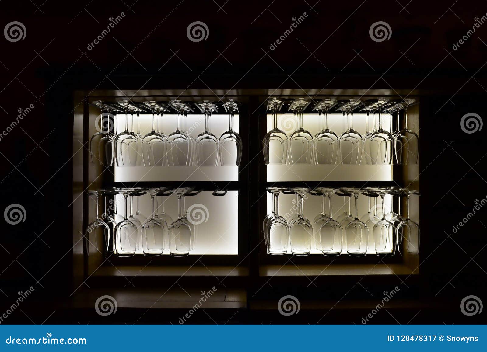 Wine Glasses Upside Down in the Stock Image Image of