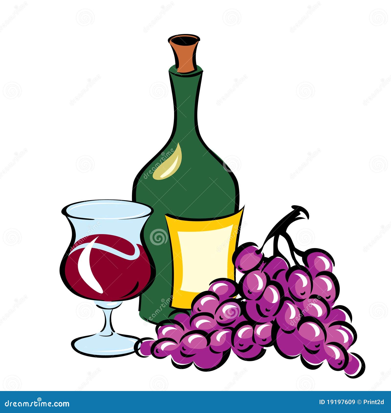Wine and Grapes stock vector. Illustration of violet 19197609