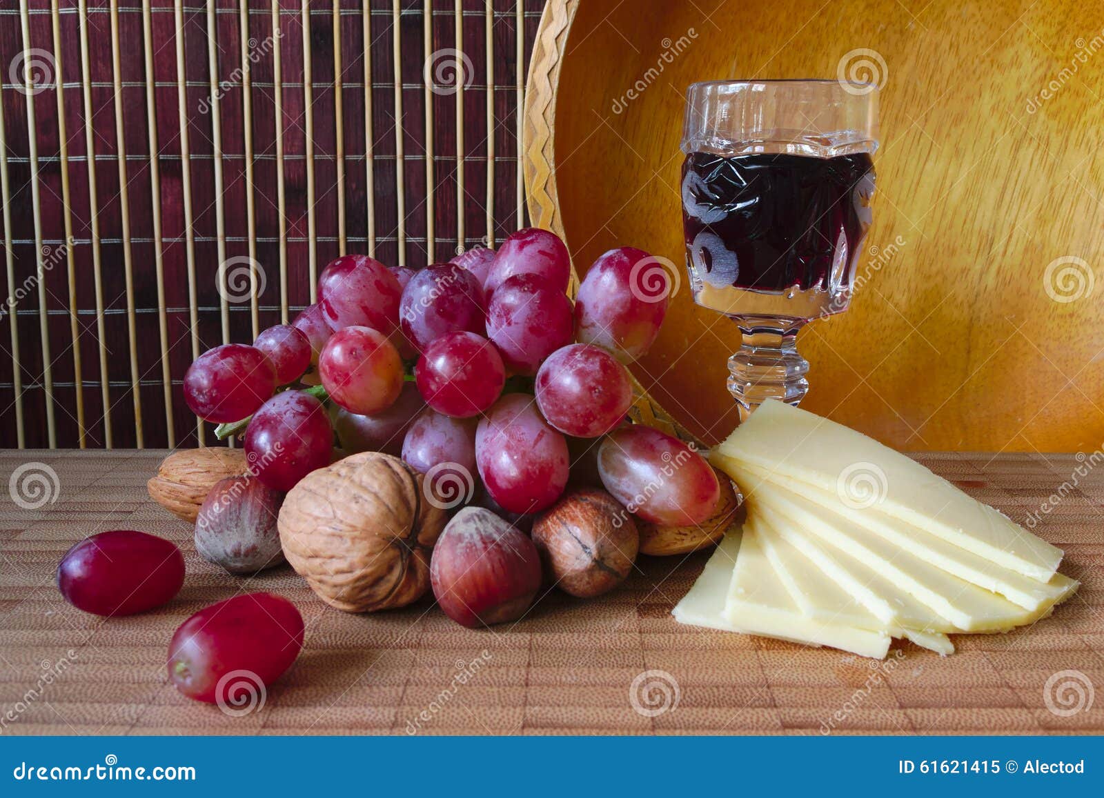 Wine, Grapes and Cheese on a Board Stock Image Image of life, french