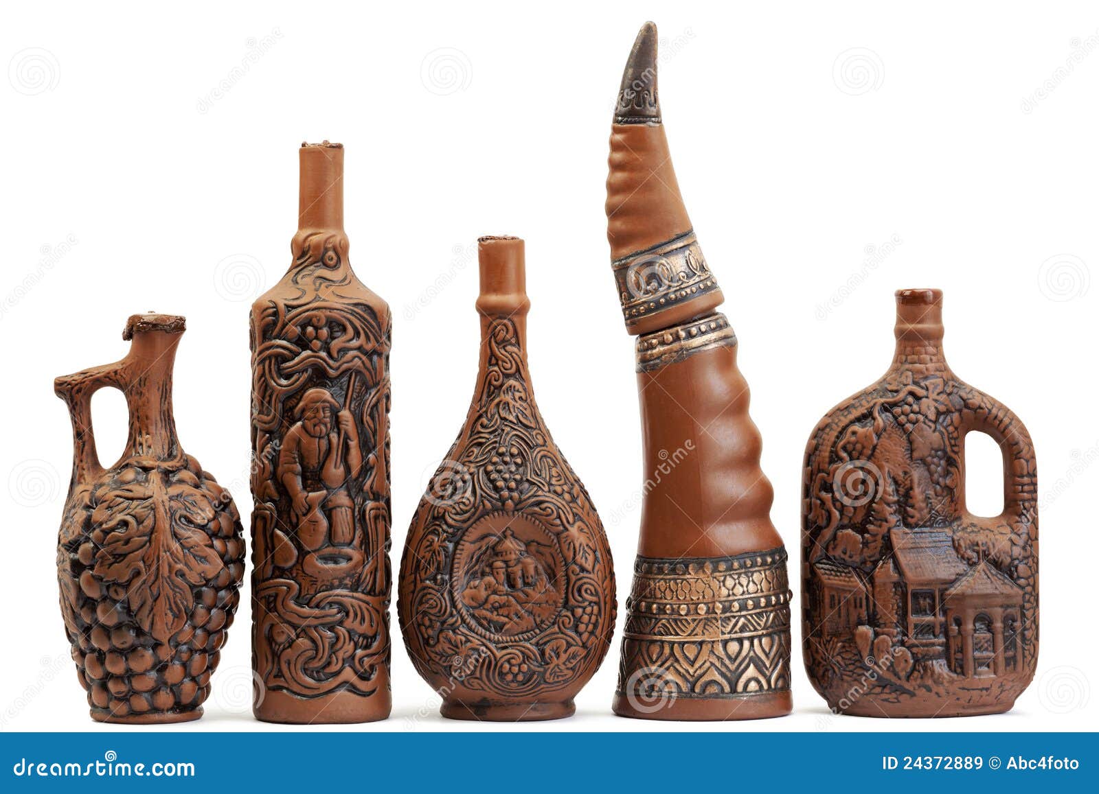 Wine Jarsbottles of Clay with Wine Stock Image Image of bottles