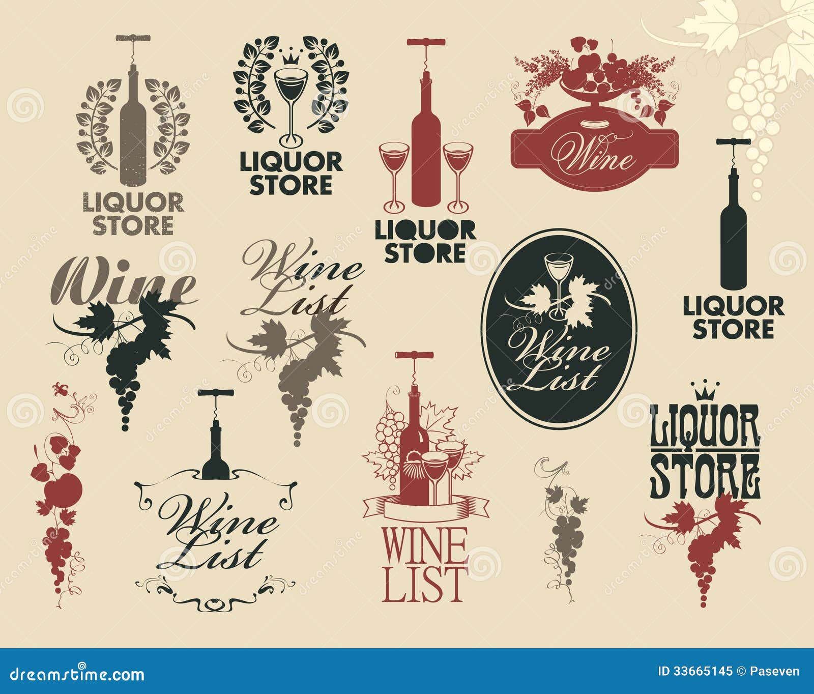 Wine labels collection stock vector. Illustration of retro 33665145