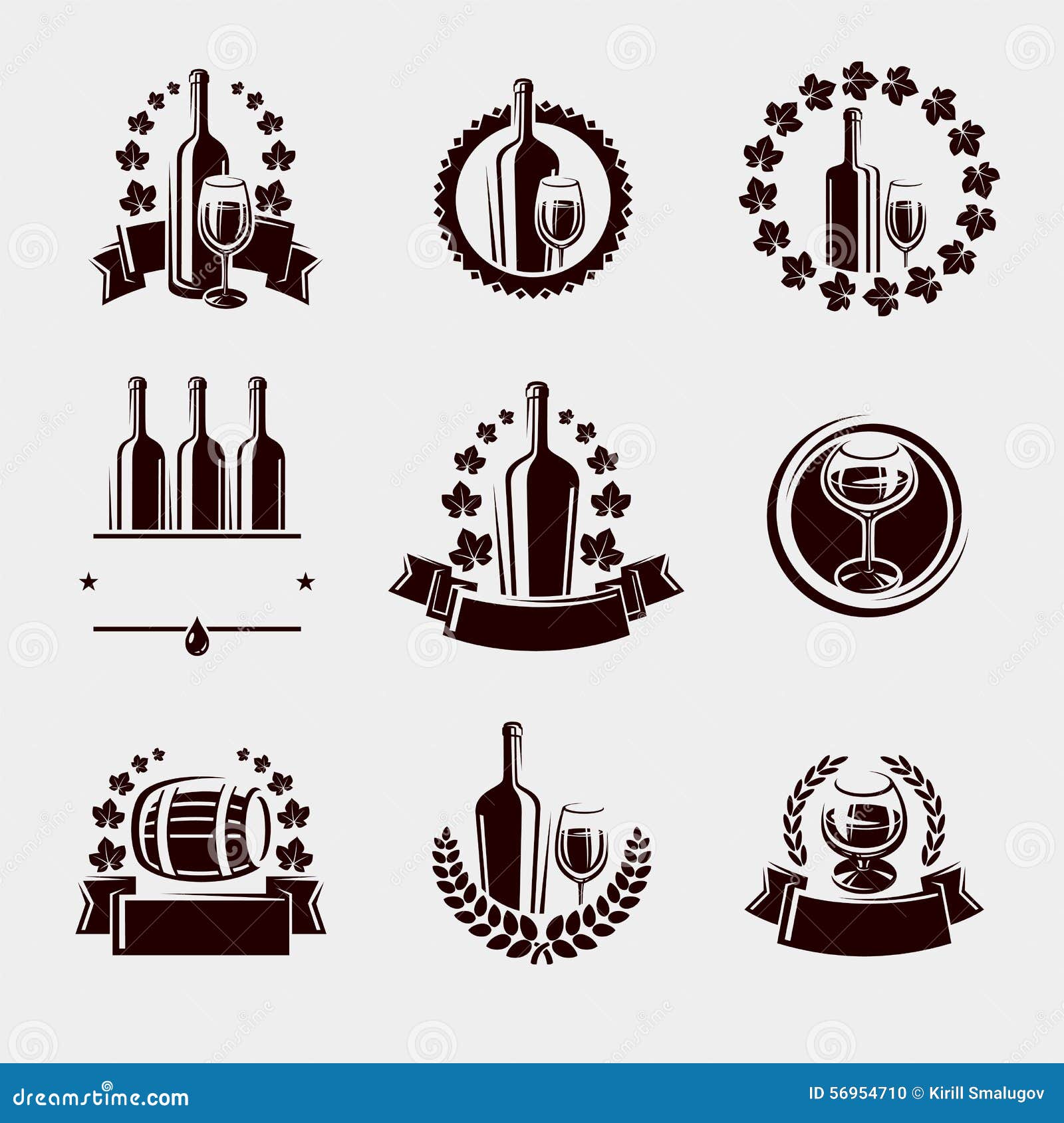 Wine labels set. Vector stock vector. Illustration of chef 56954710