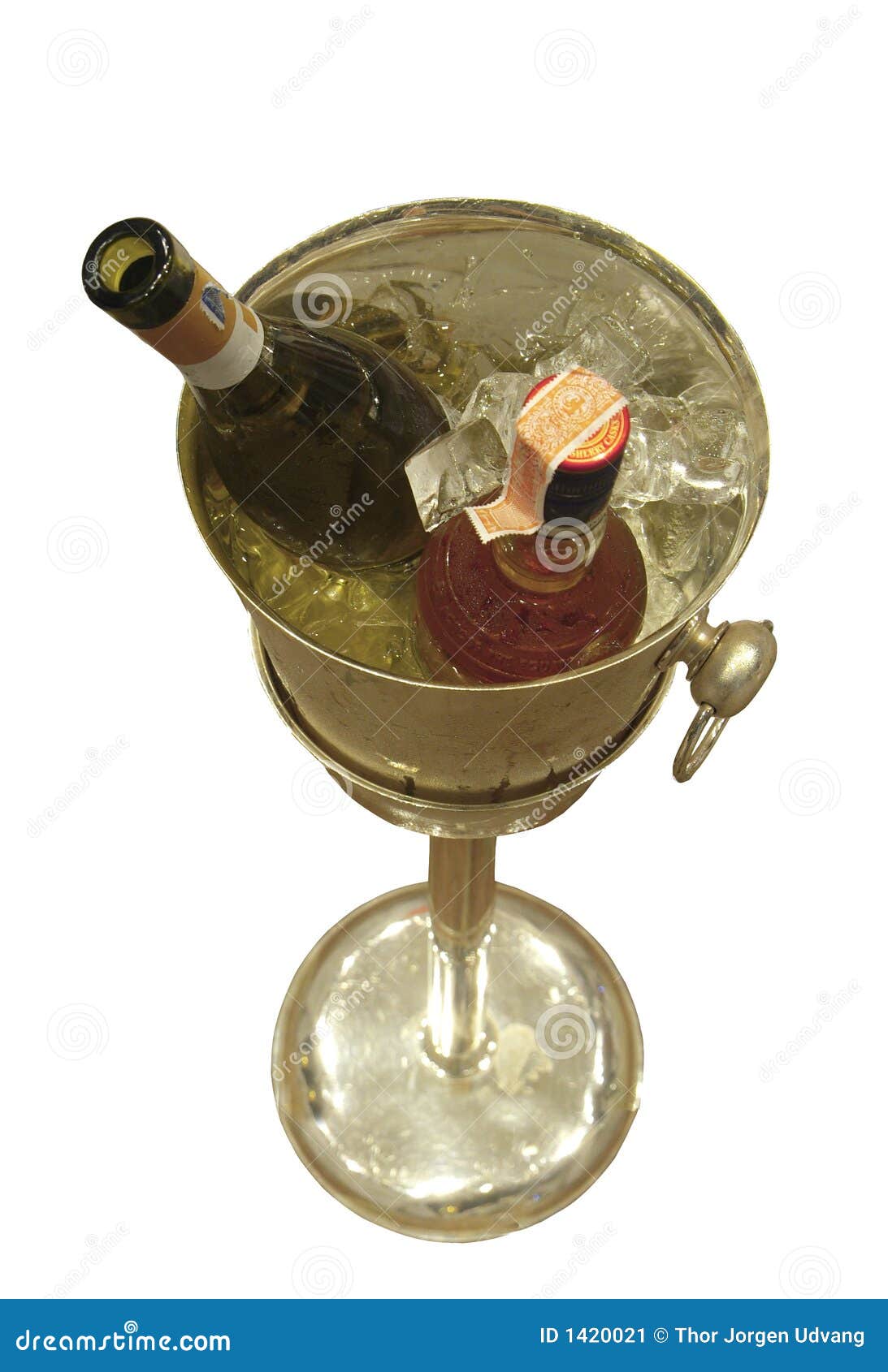 Wine And Liquor Bottles In A Cooler Stock Image Image of bucket