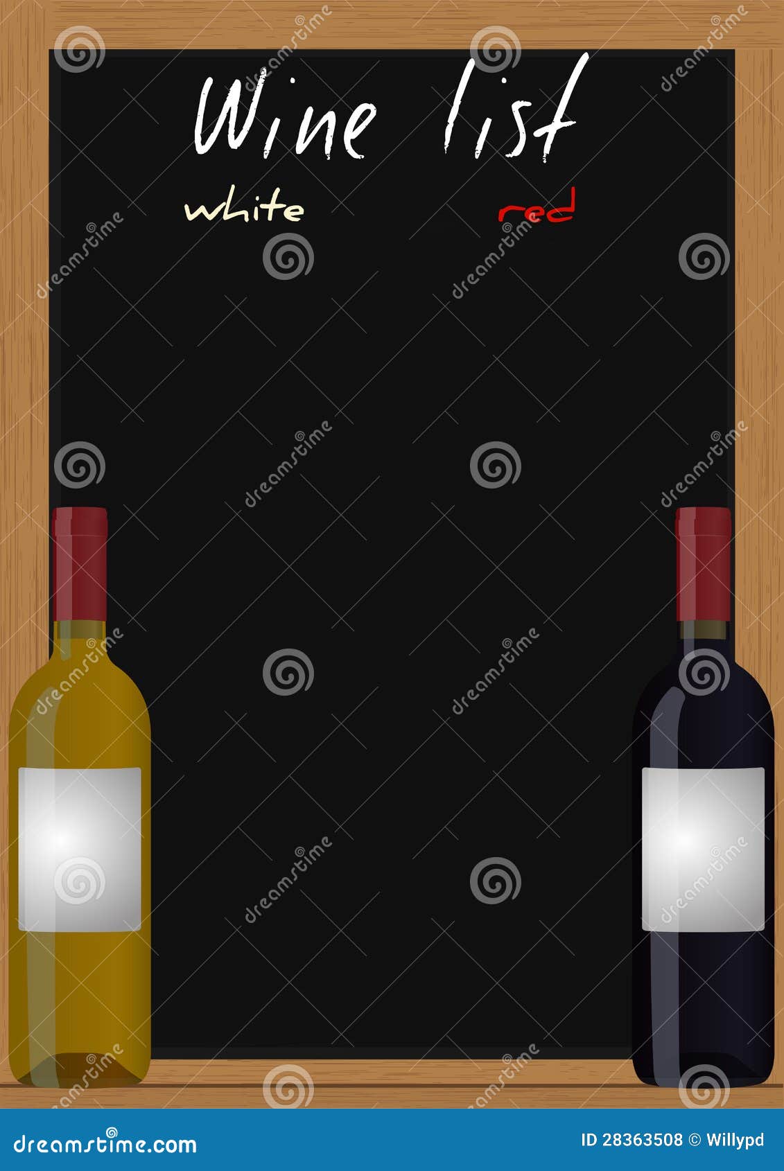 Wine list chalkboard stock vector. Illustration of wood 28363508