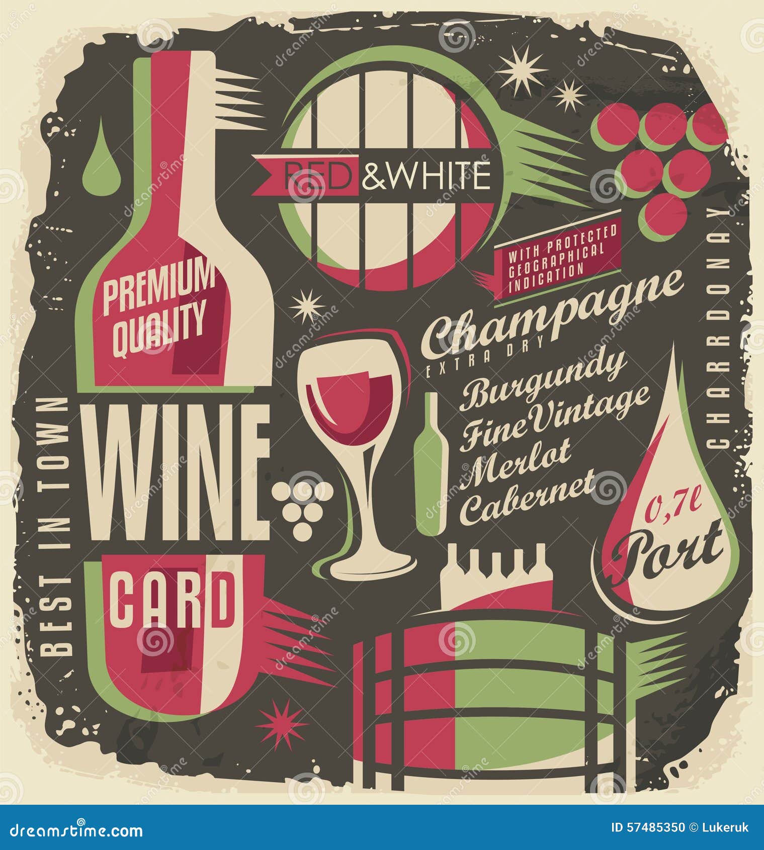 Wine List Funky Menu Design Concept Stock Vector Illustration of