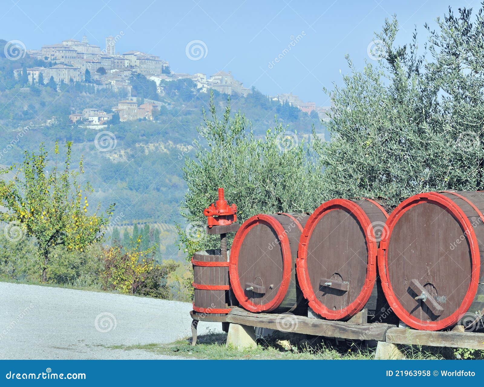 Winemaking in Montepulciano Stock Photo Image of blue, italy 21963958