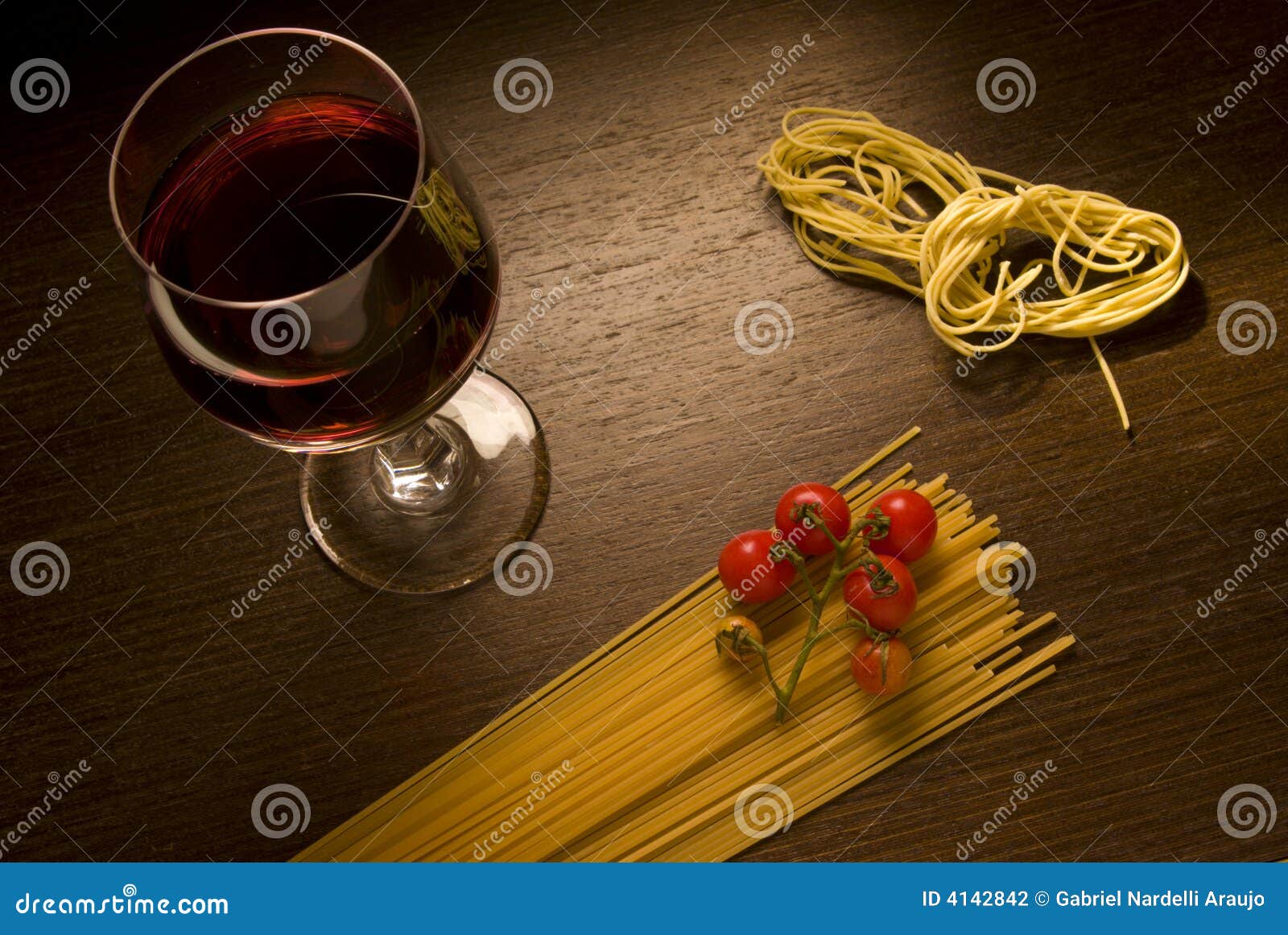 Wine and pasta stock photo. Image of wood, gourmet, italy 4142842