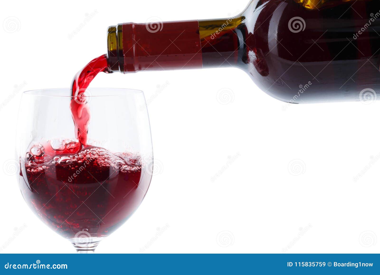 wine pouring glass bottle red pour  on white
