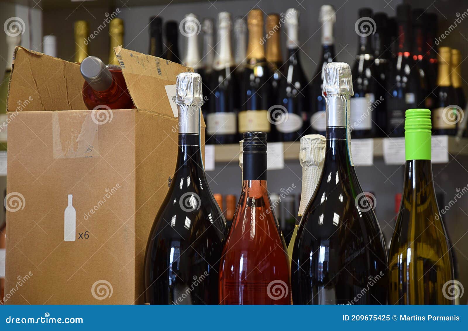The Wine is Put in a Box and Ready for Home Delivery Stock Image