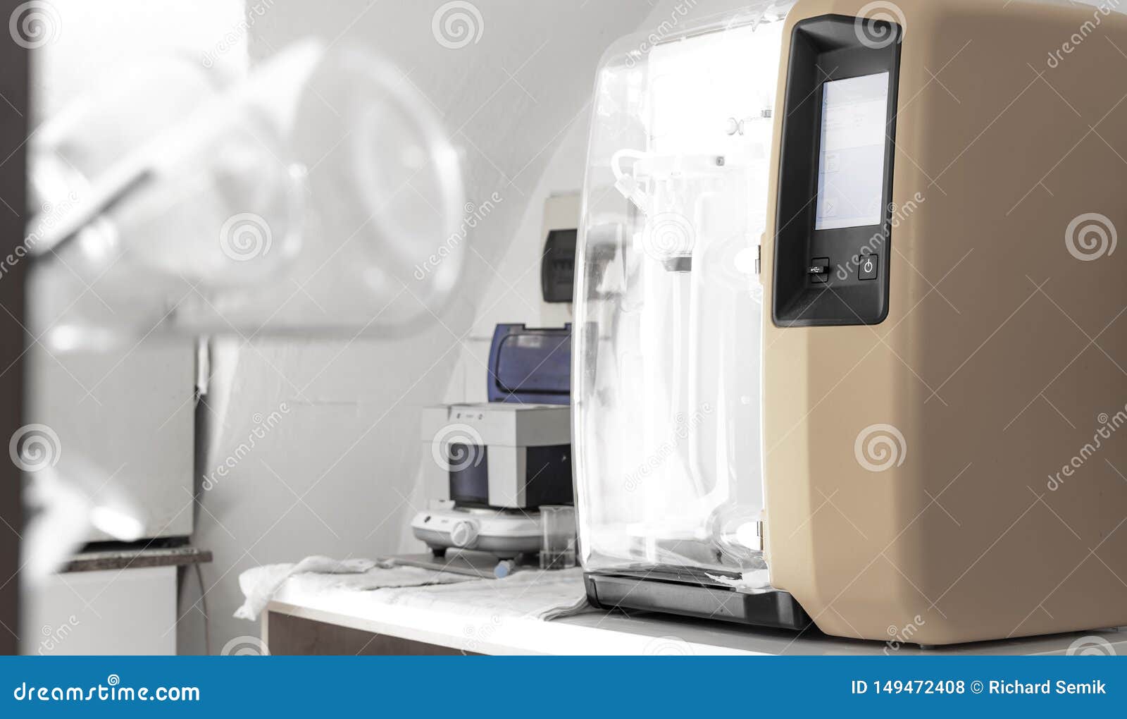 Wine& X27;s Laboratory with Traditional and Modern Apparatus Stock