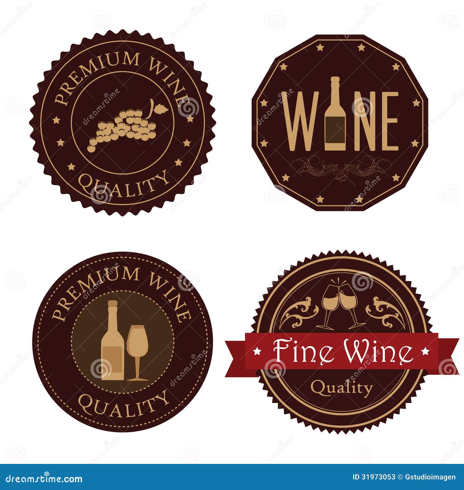 Wine seals stock vector. Illustration of grapes, beverage 31973053