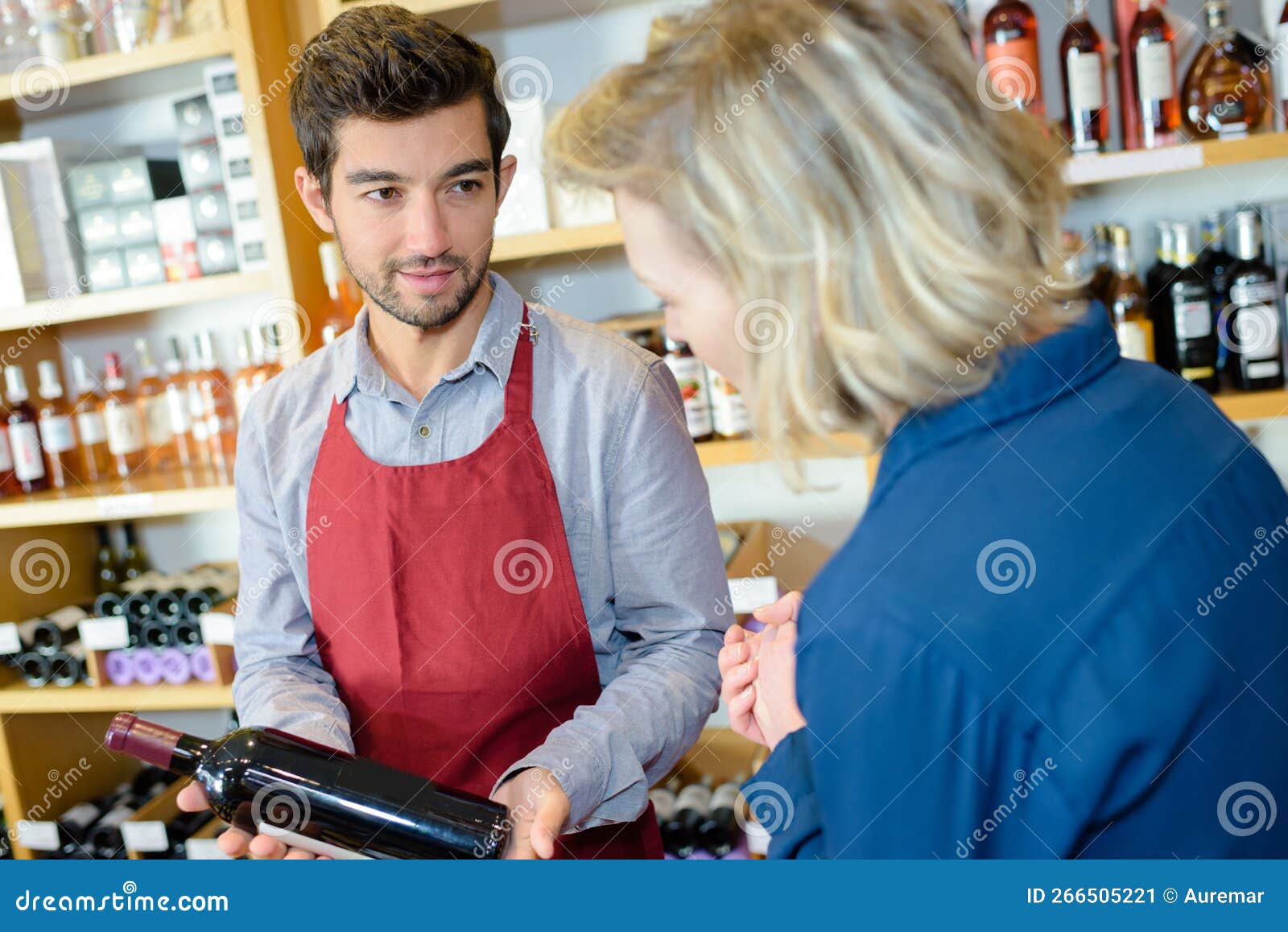 Wine Seller Making To Customer Stock Image Image of