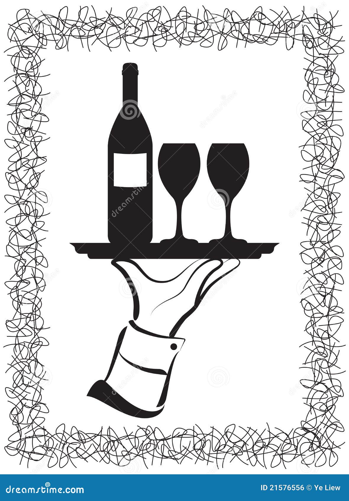Wine Serving stock vector. Illustration of serve, cater 21576556