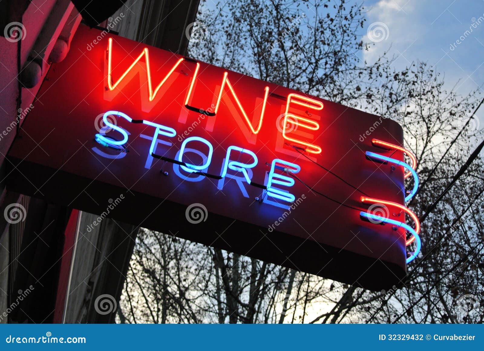 Wine store sign stock photo. Image of eletricity, luminous 32329432