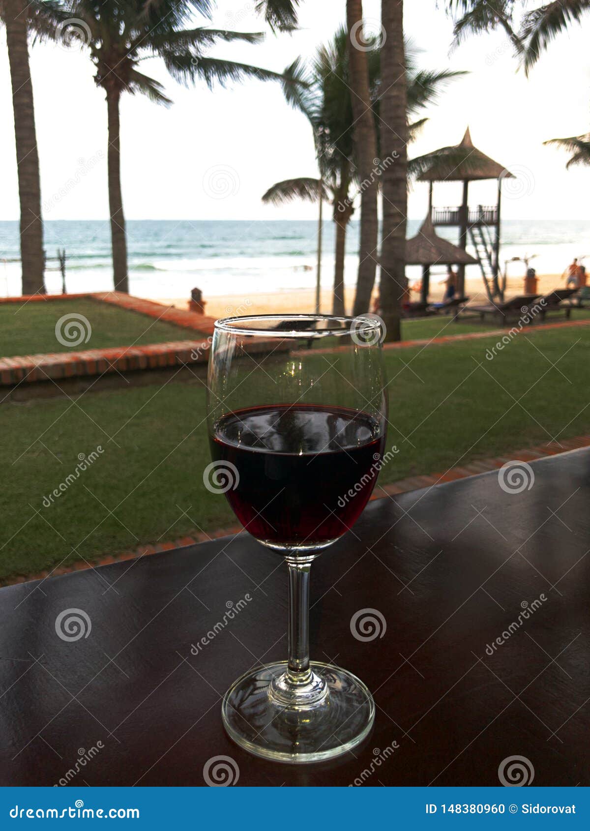 Wine Tasting Ceremony on a Beach Front Stock Photo Image of serving