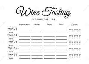 Wine Tasting Degustation Poster Design Template Vector Illustration 