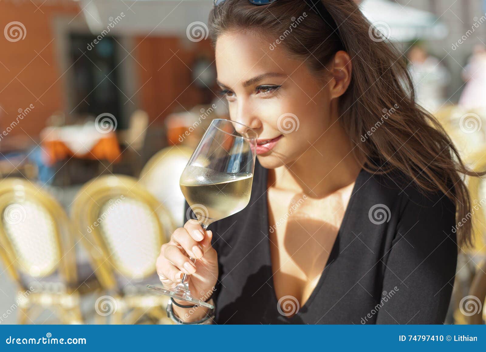 Wine Tasting Tourist Woman. Stock Photo - Image of enjoyment, europe ...