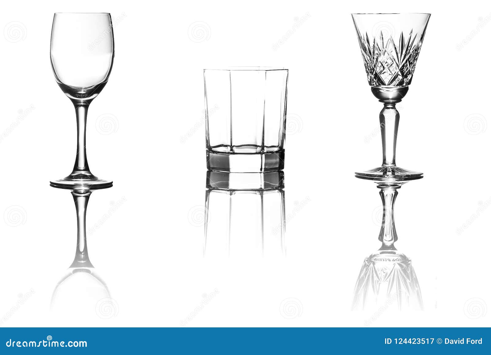 Wine and Whiskey Glasses Empty Stock Image Image of goblet, whiskey