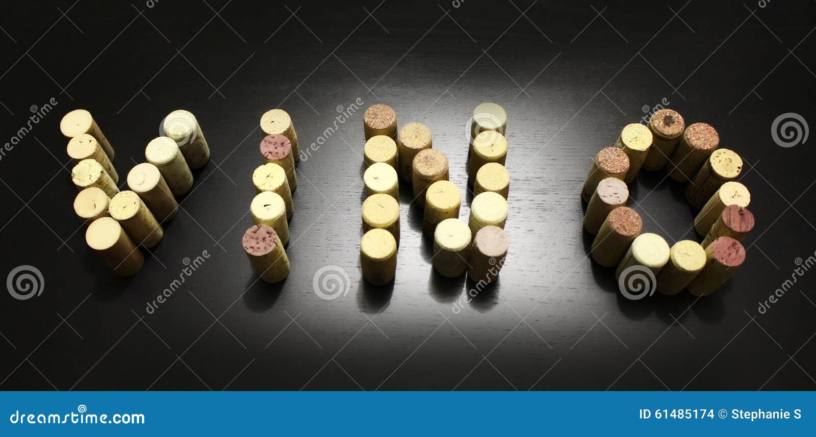 wine written with corks