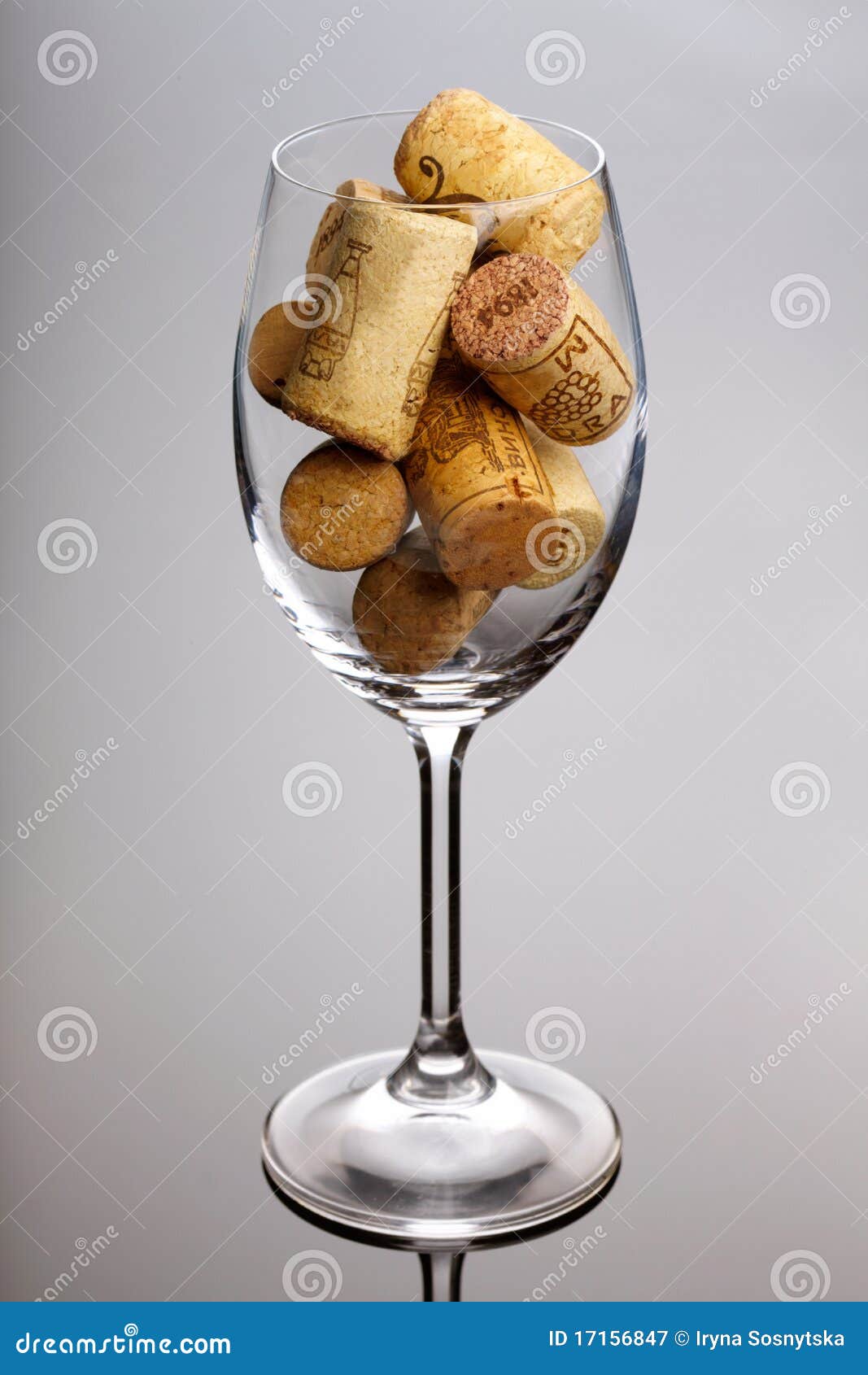 Wineglass full of corks stock image. Image of alcohol 17156847