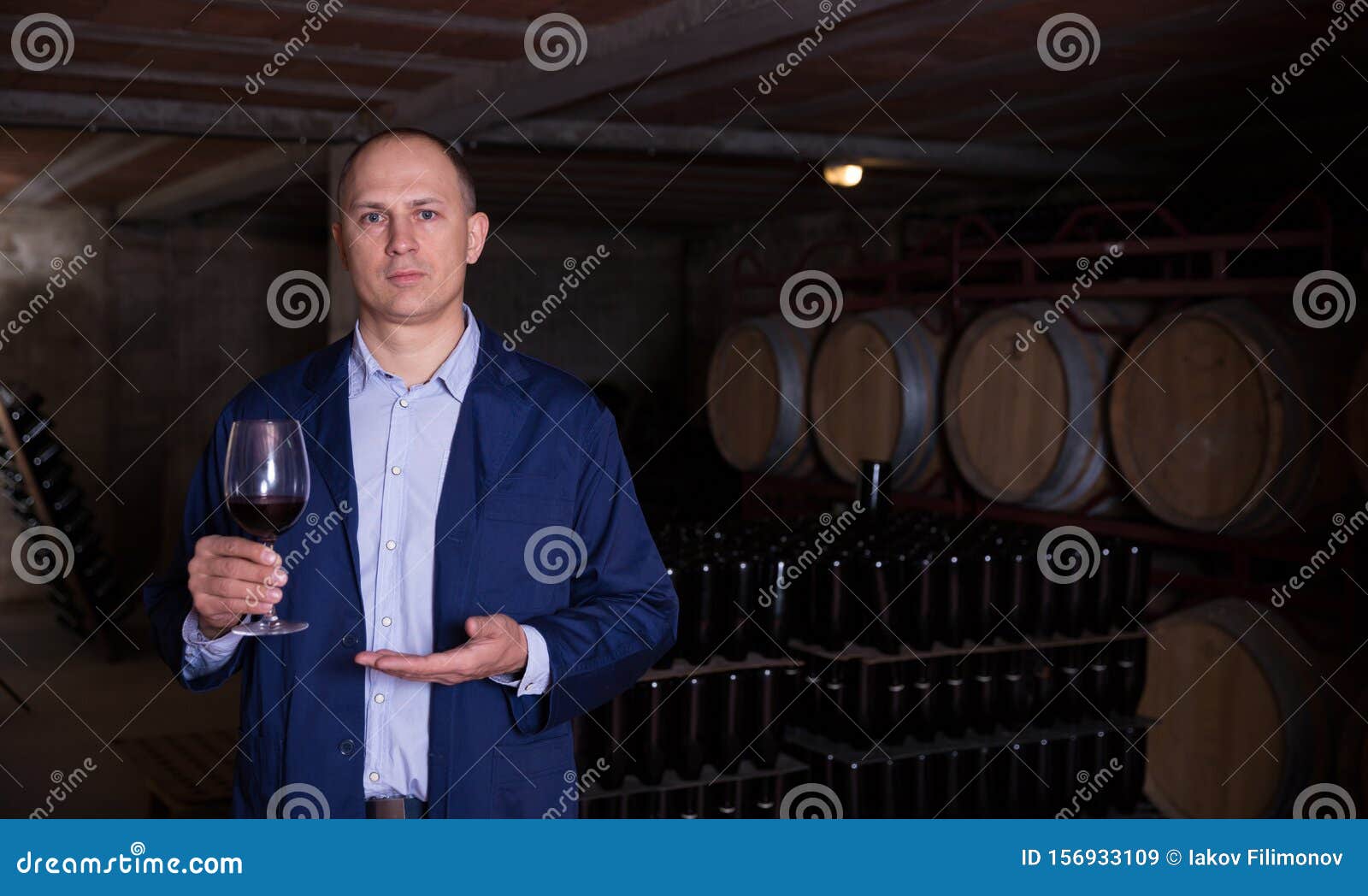 Winemaker Offering Red Wine for Tasting Stock Image Image of french, enology 156933109