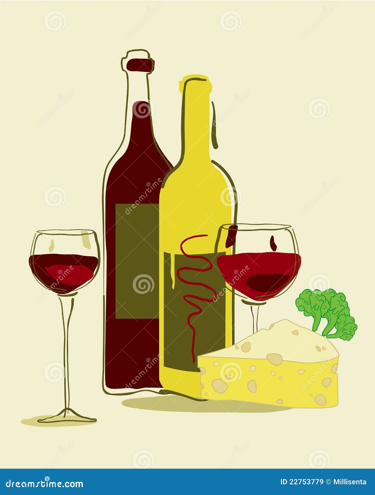 WineRed wine and cheese stock vector. Illustration of retro 22753779