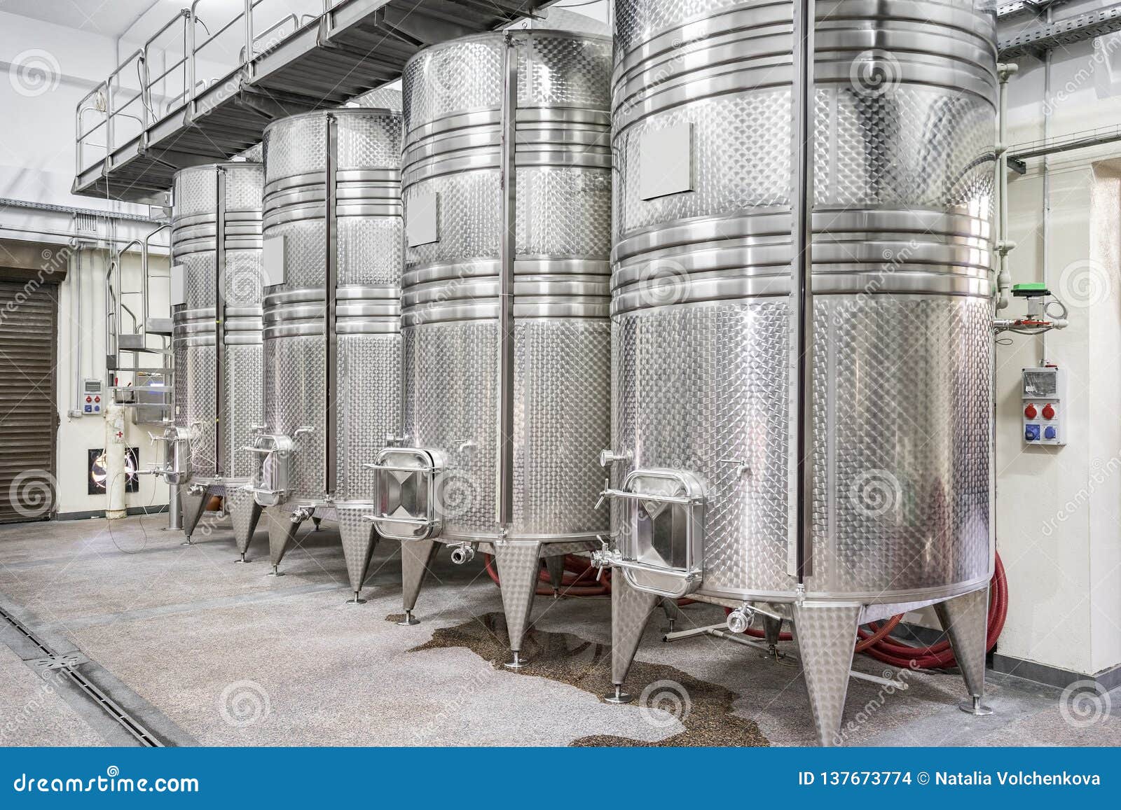 Interior of a Winery with Its Equipment Stock Photo Image of
