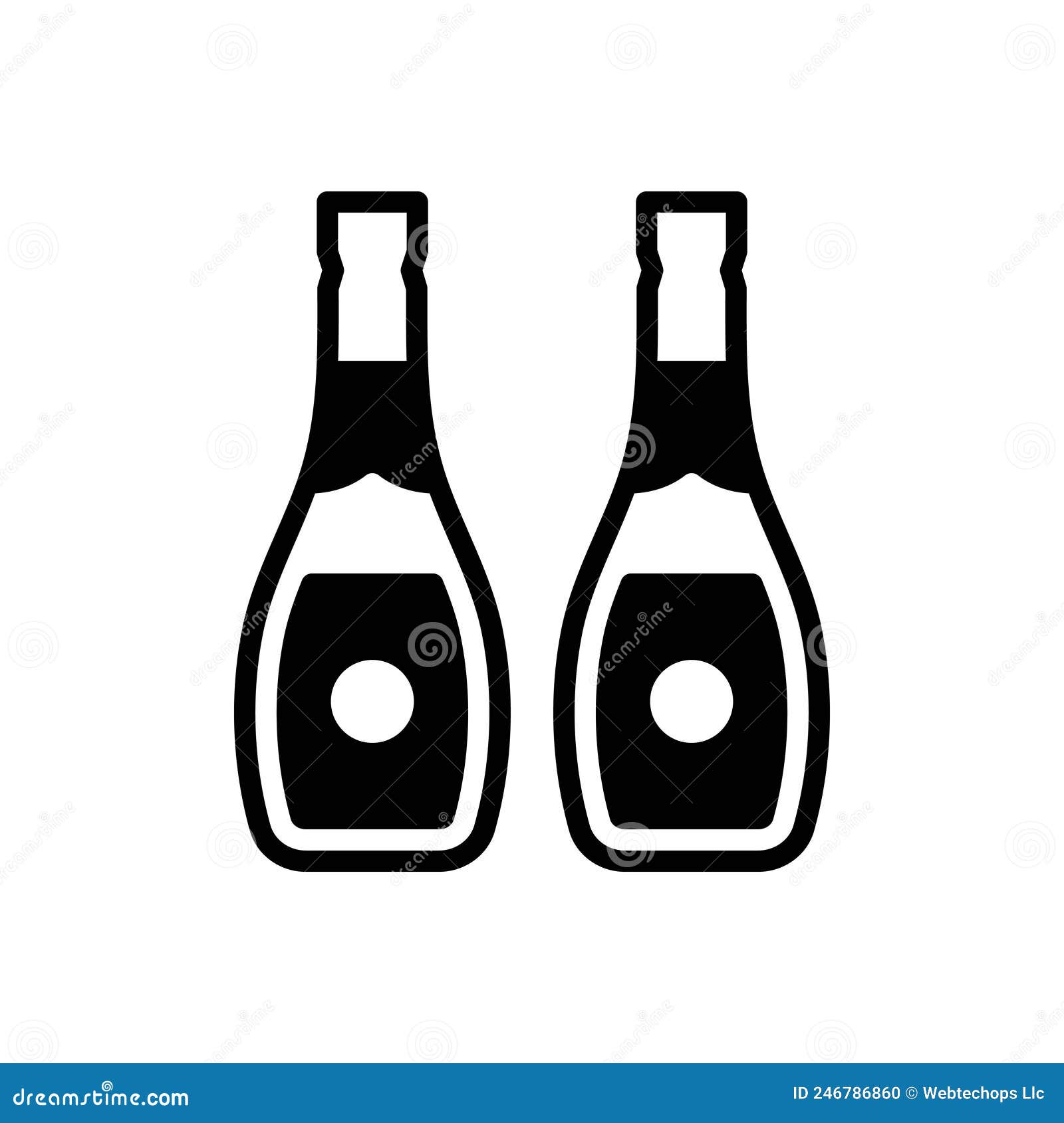 black solid icon for wines, libation and drink