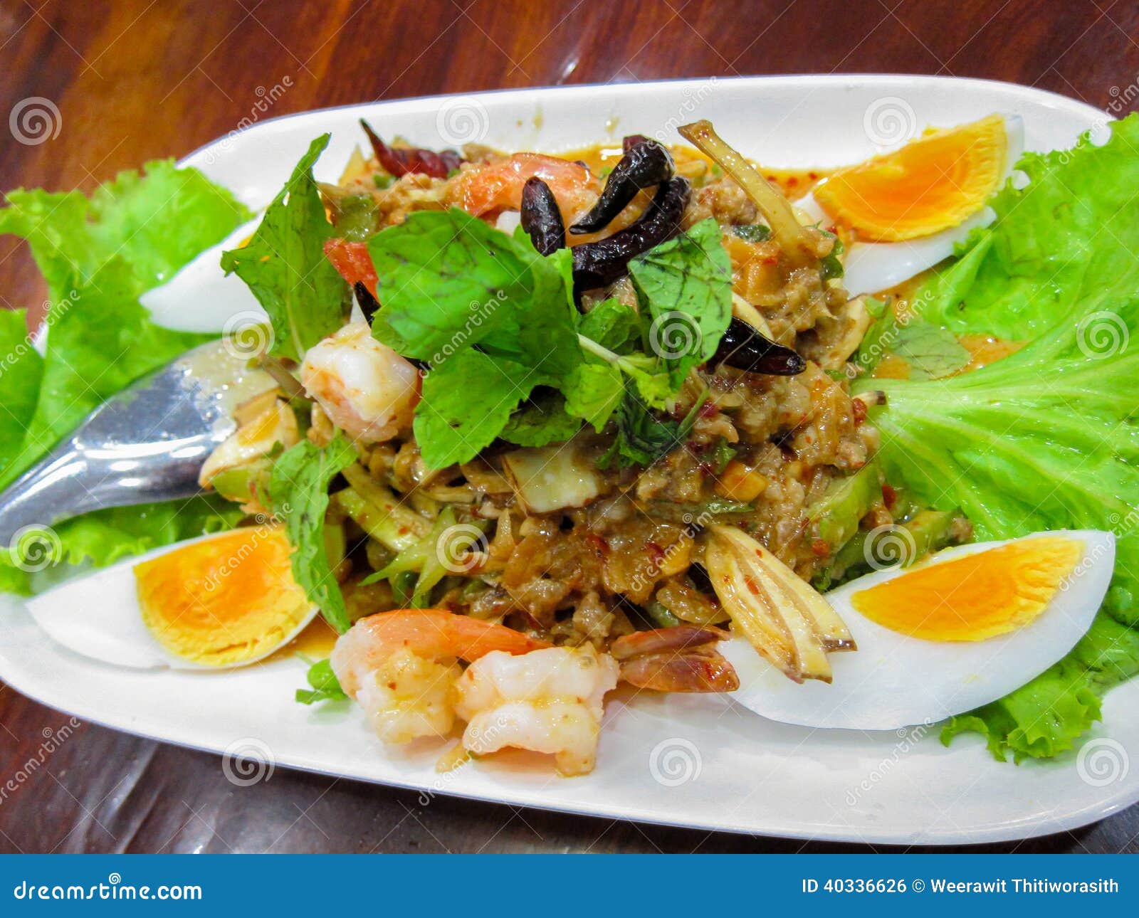 Wing Bean Shrimp Salad stock photo. Image of cuisine 40336626