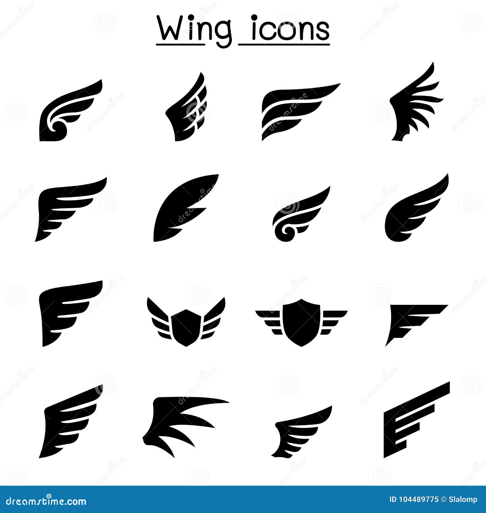 wing icon set