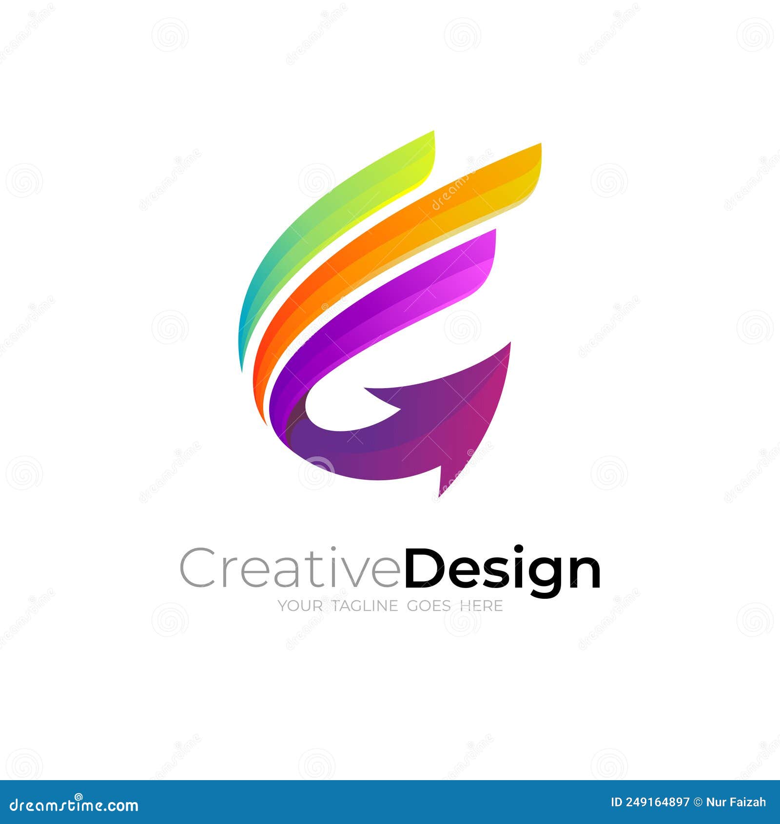 Wing Logo and Arrow Design Template, Modern Icons Stock Vector