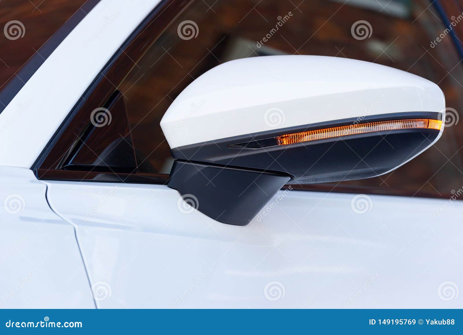Wing mirror of a white car stock image. Image of transportation 149195769