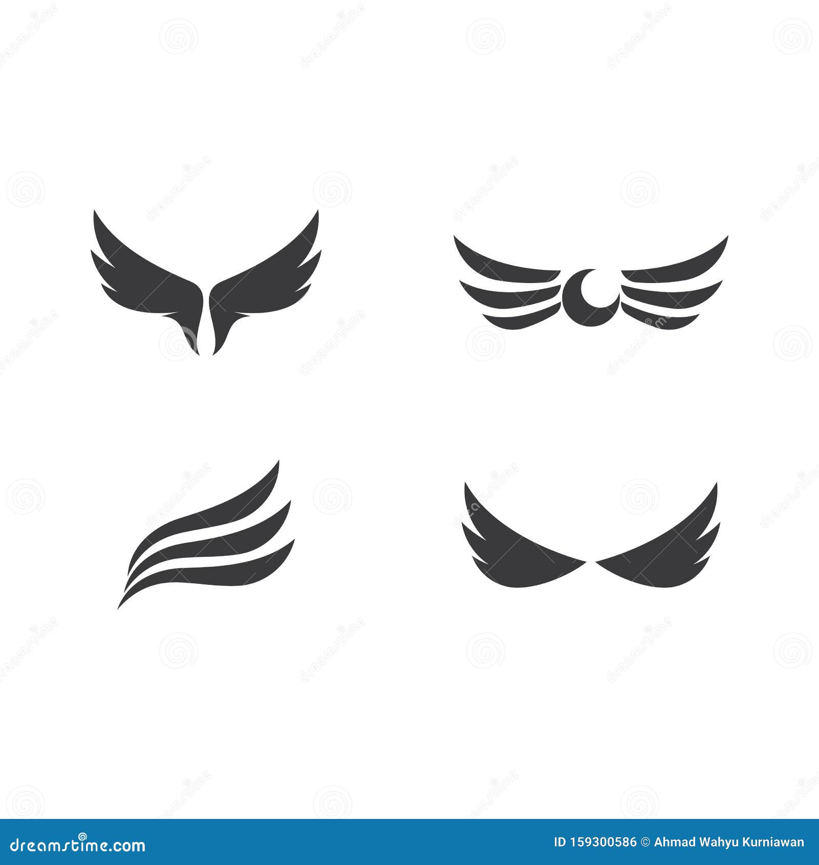 Wing set logo and symbol stock vector. Illustration of finance - 159300586