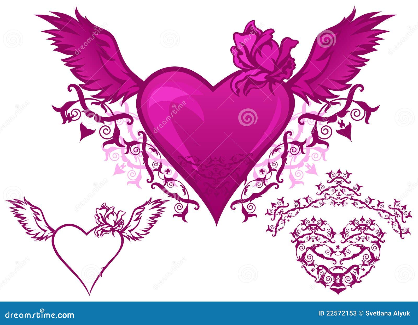 Winged hearts vector stock vector. Illustration of valentine - 22572153