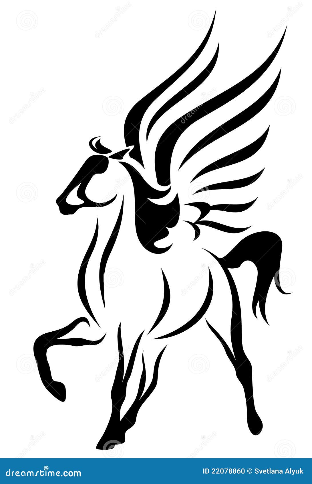 Winged horse vector stock vector. Illustration of mythology 22078860