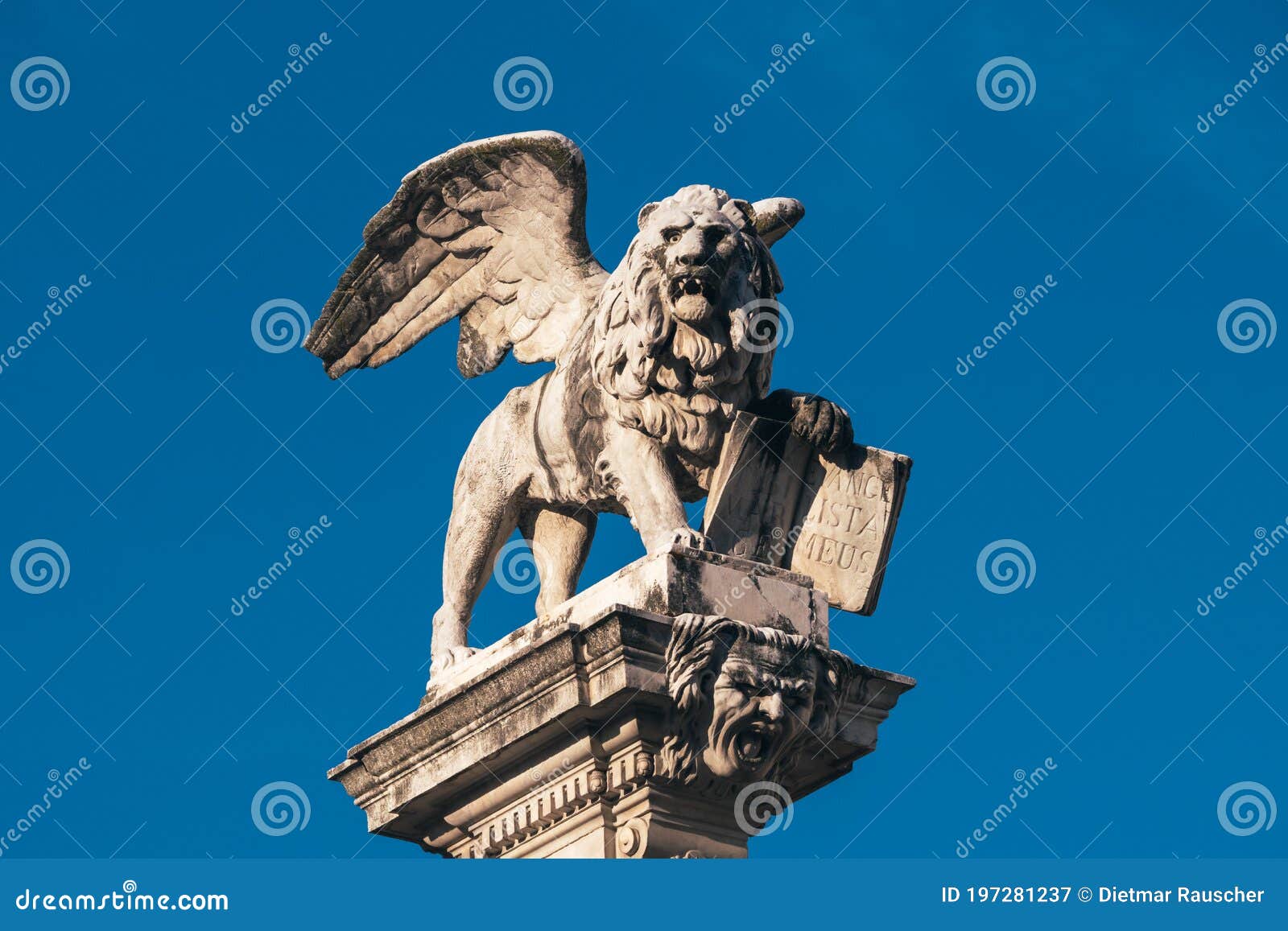 winged lion of saint mark on piazza dei signori, padua