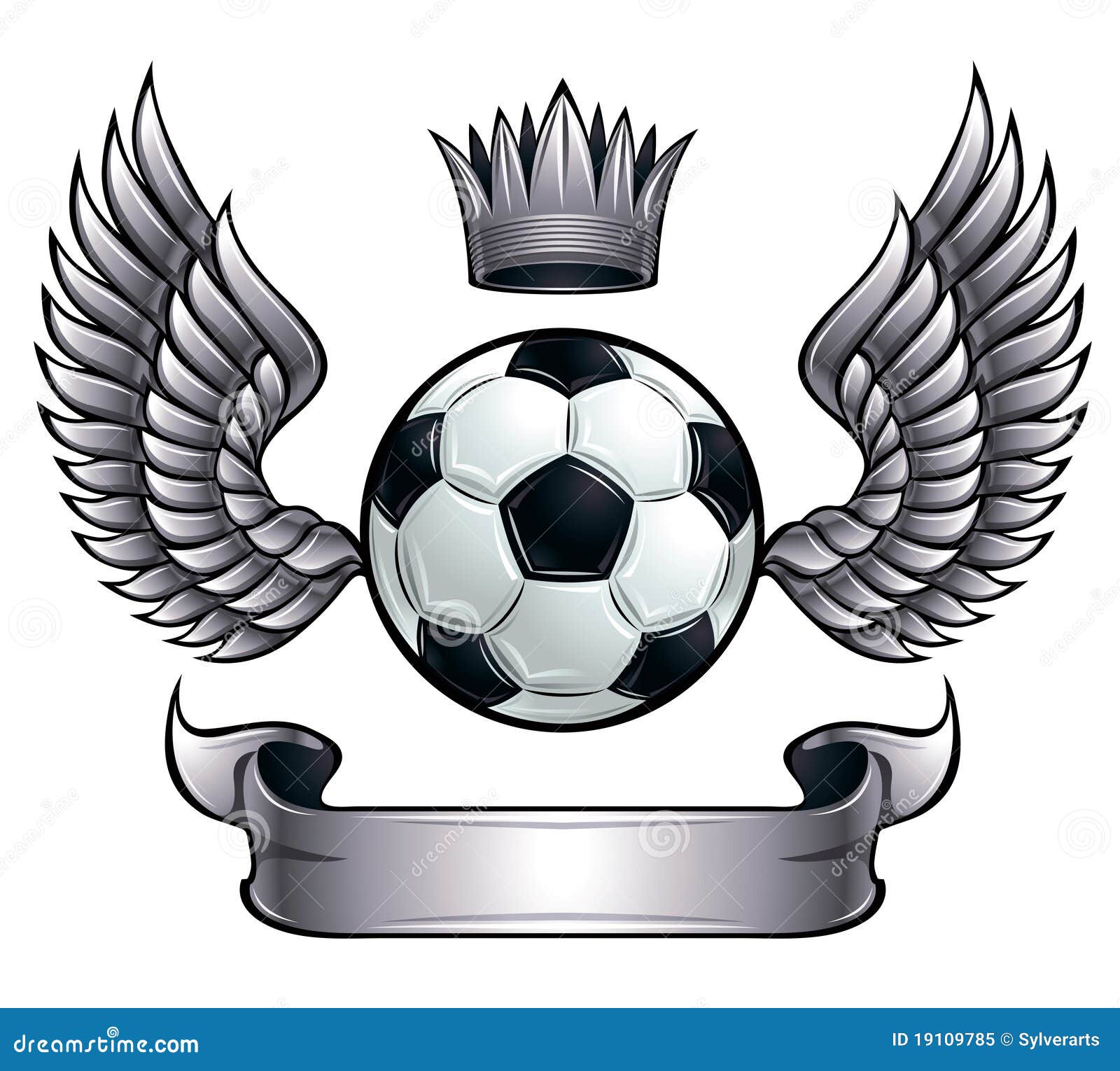 Winged Soccer Ball Emblem. Royalty Free Stock Photo Image 19109785