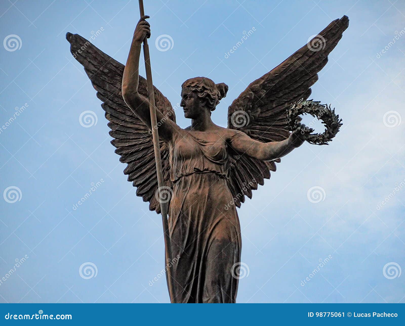 Winged Woman Statue stock image. Image of culture, architecture 98775061