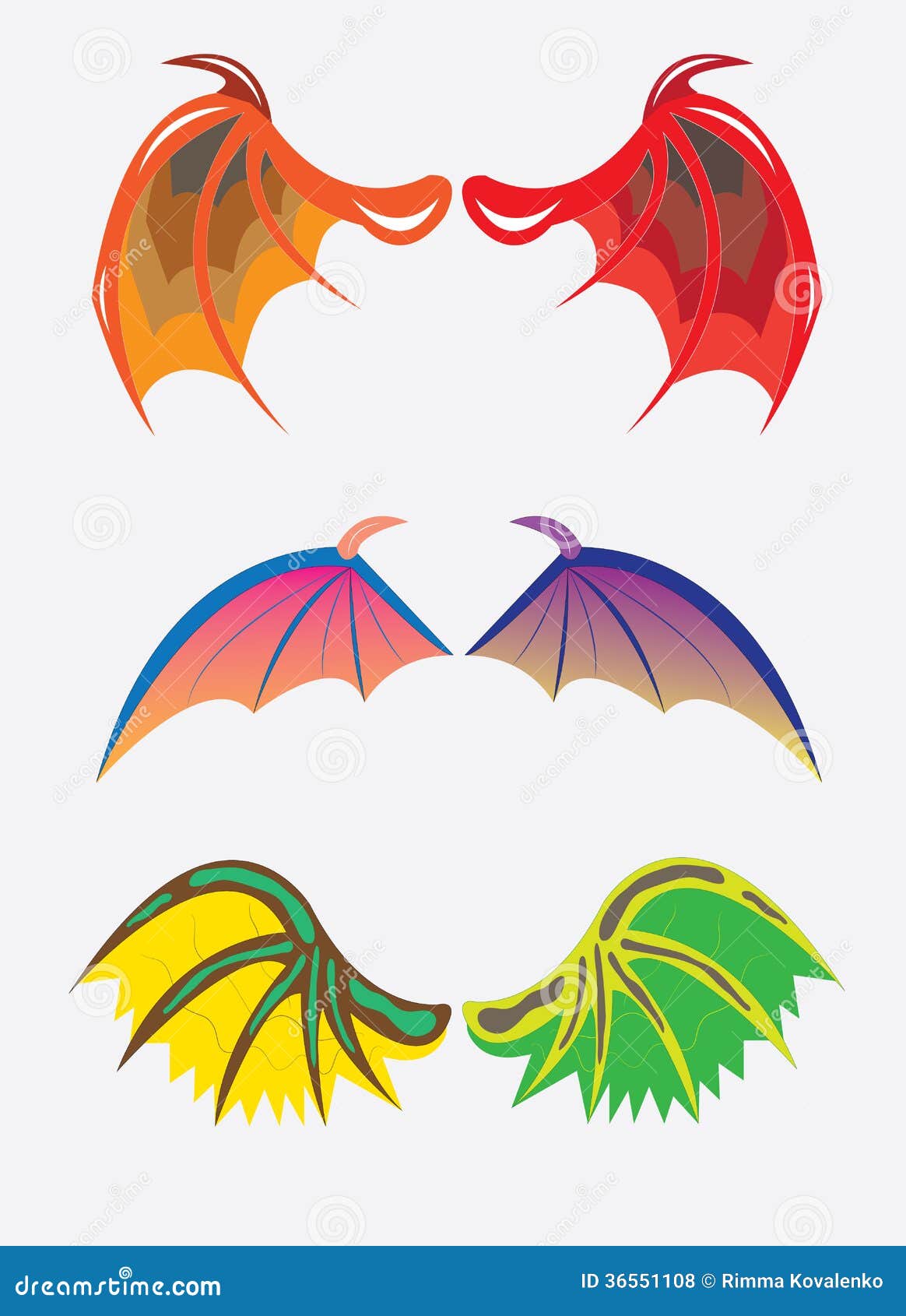 Wings of dragons stock vector. Illustration of membrane 36551108