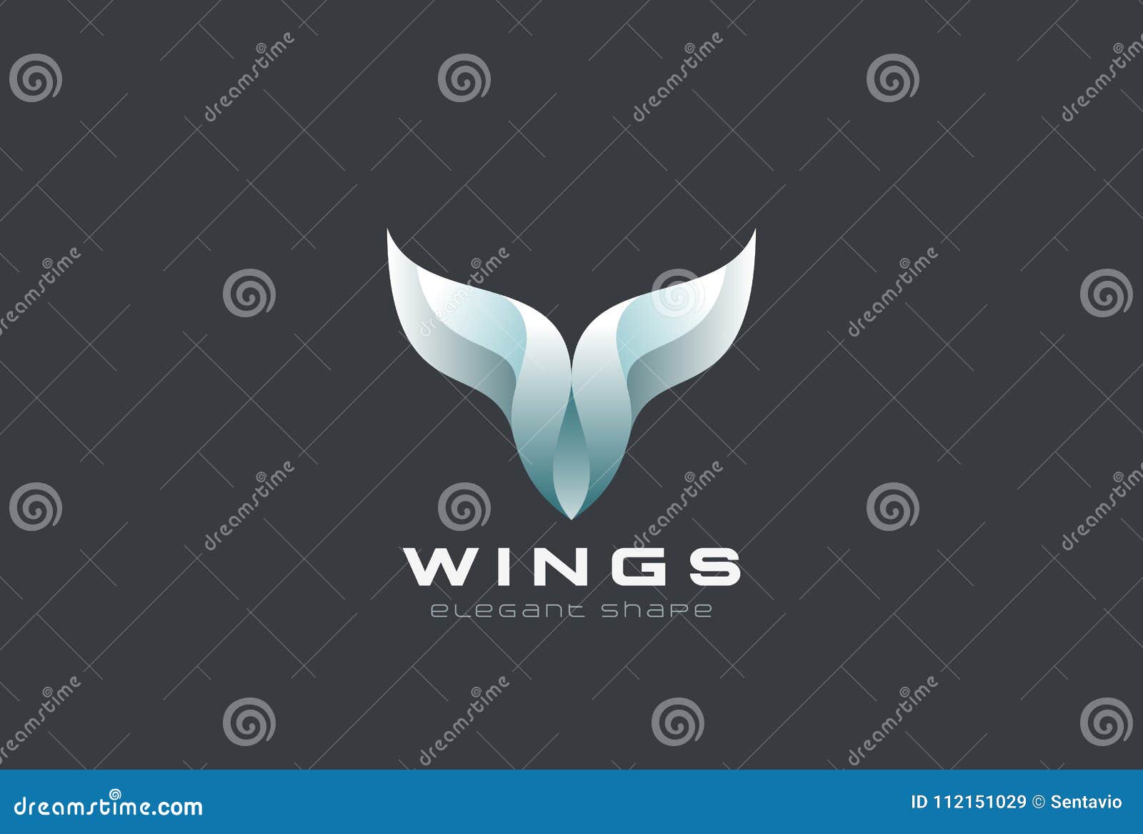 Wings Horns of Steel Metal Logo Abstract Design Vector Template Stock