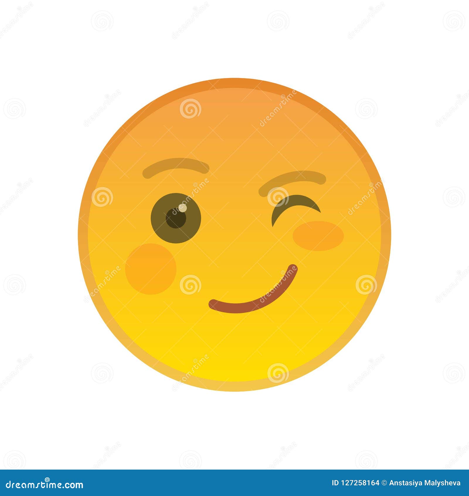 Winking Emoticon Isolated On White Background Stock Vector