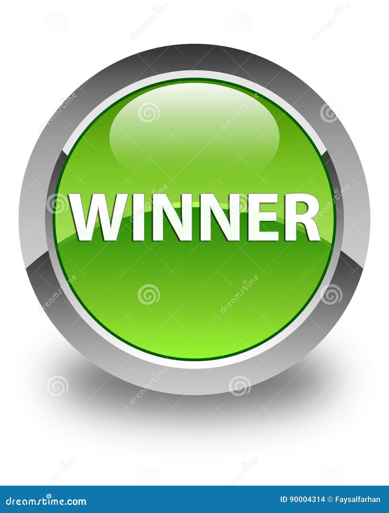 Winner Glossy Green Round Button Stock Illustration - Illustration of