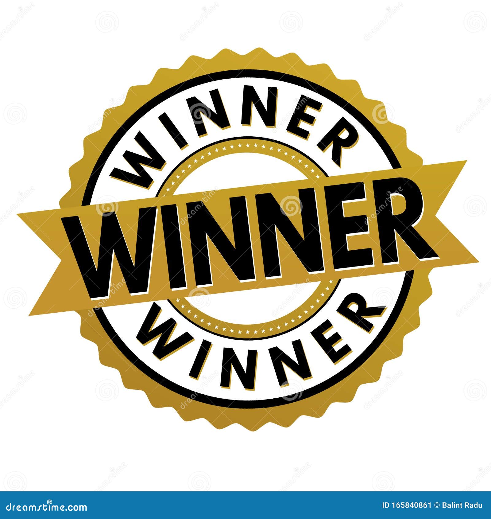 Winner label or sticker stock vector. Illustration of achievement