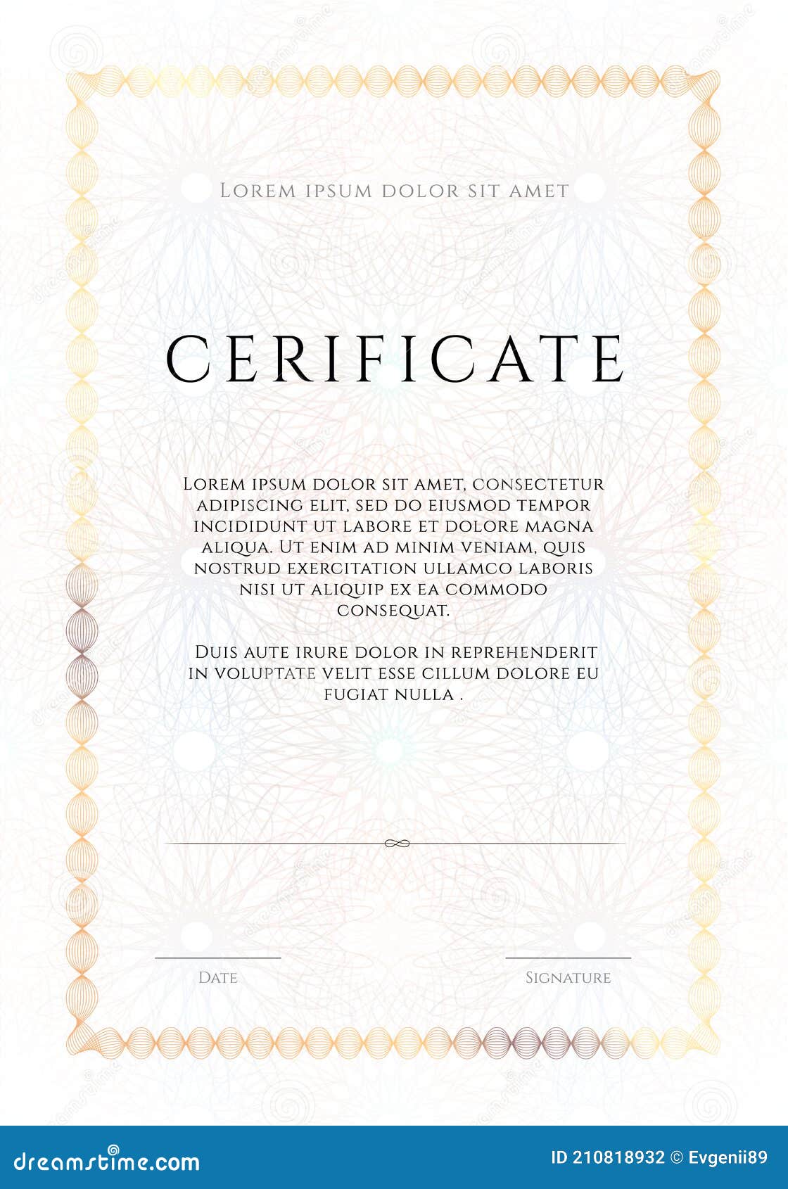 Winner Luxury Certificate, Vertikal Template Design, Blank Diploma with ...