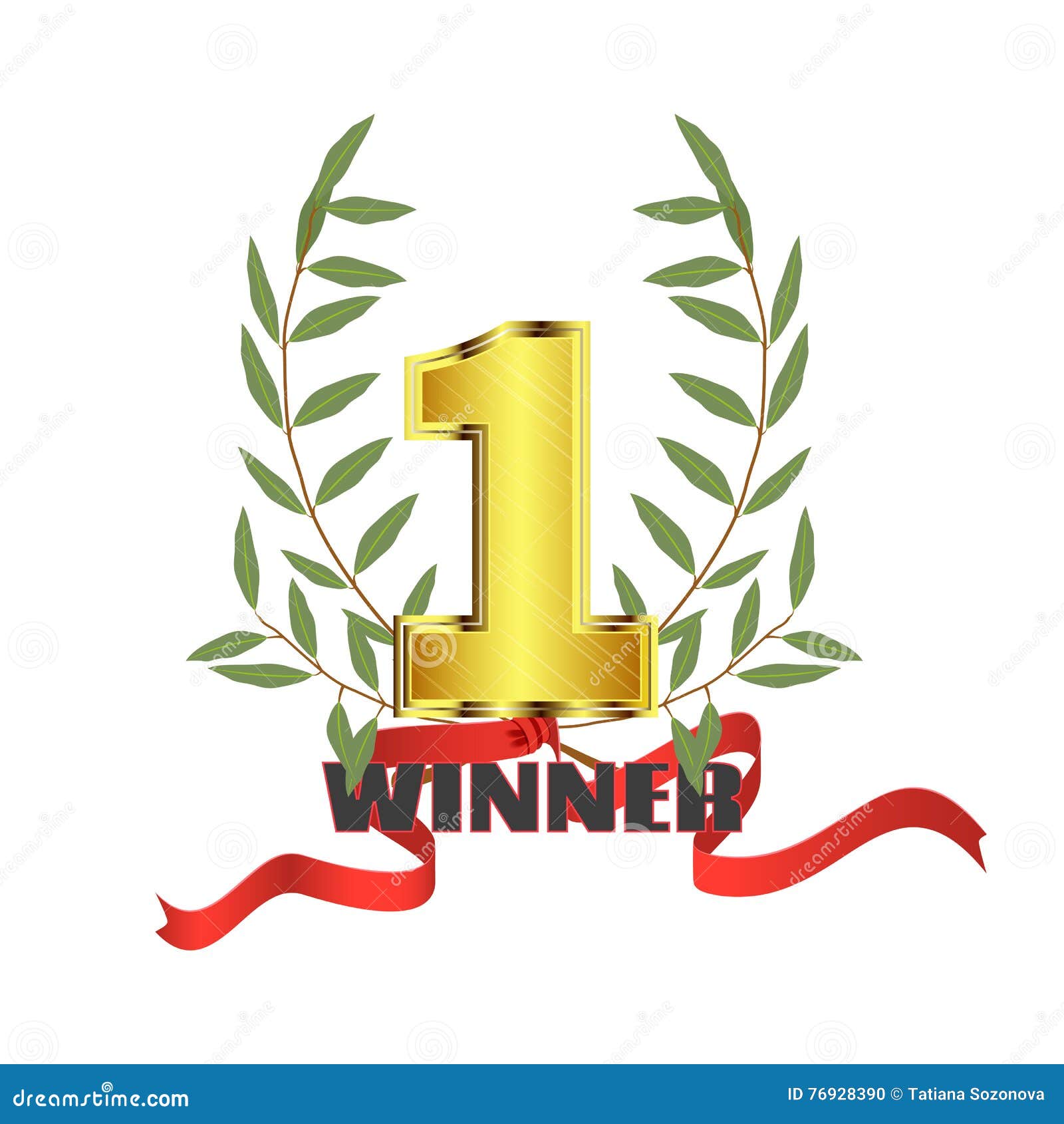 Winner Number one stock illustration. Illustration of symbol - 76928390