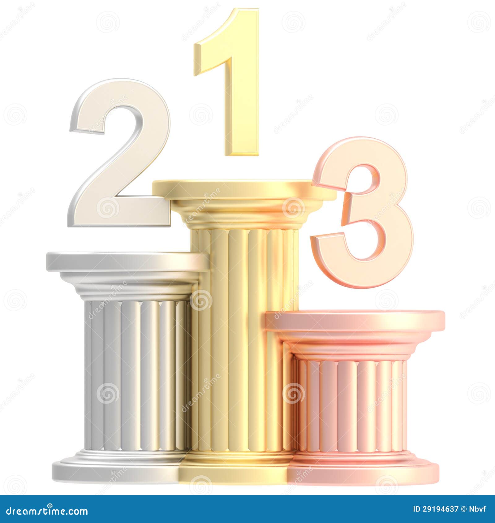 Winner Pedestal. Realistic 3D Podium With First Second And Third Places